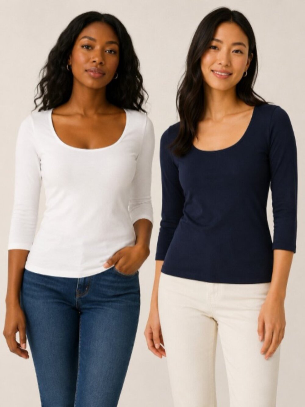 Boden Double Layer Scoop Neck